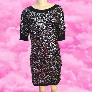 Moschino sequin black dress